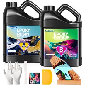 Crystal Clear Epoxy Resin, Anti-Yellowing Art Resin That,Table Top, Art Resin, Craft, Jewelry Casting, DIY, Tumblers & Wood, Food Safe, Heat & UV Resistant - 2 Part Resin Kit (1 Gallon)