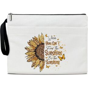 Christian Book Sleeve Sunflower Book Protector with Zipper Book Lover Gifts for Librarian Bookish, Book Sleeve for Friends Teens Women Teacher Reader (God Says You are) - 12