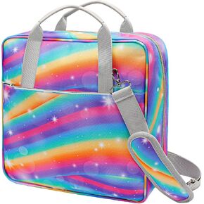 Zipper Binder with Strap, 2 Inch 3 Ring Binders, 500 Sheet Capacity Multi-Pocket Zipper Binder Bag Fit 13" Laptop, Zip Up Binder with Adjustable Padded Band for Girls Office Student