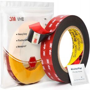 Double Sided Tape, 10Feet x 0.8inch 3M VHB Waterproof Mounting Tape, Heavy Duty Foam Tape for LED Lights Hanging, Car Home Office Decor