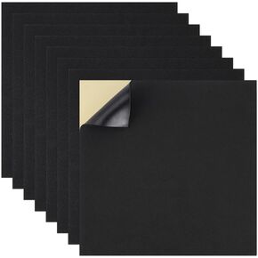 BENECREAT 8pcs Self Adhesive Foam Sheet, 3mm Black EVA Foam Pads Insulation Soundproof Mat for Cosplay Padding, Furniture Protection, Scrapbooking, DIY Art, 11.8x11.8 Inch