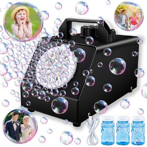 Bubble Machine for Kids, Automatic Bubble Machine, 50,000+ Big Bubbles Per Minute,Metal Shell, Indoor Outdoor Toys for All Parties, Birthdays, Weddings, Summer Trip, Age 3 4 5 6 7 8 9 10 Gift - Black.