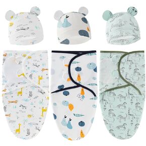 ATONGQI 3-Pack Organic Baby Swaddle Sleep Sacks - Newborn Swaddle Sack - Baby Sleep Sack - Baby Swaddle Blanket Wrap