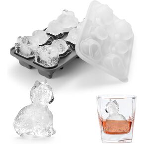 Nax Caki 3D Highland Cow Ice Cube Tray, Large Silicone Fun Shapes Ice Cube Mold for Whiskey,Cocktails, Bourbon, Cute Highland Cow Gifts for Holiday Stocking Stuffers