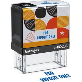 Fastnotes Completed Self-Inking Rubber Stamp by COLOP - Great for Office Documents, Notary, Warehouse, Accounting Paperwork, Business, and Legal Documentation - Blue Ink (Completed- Blue)