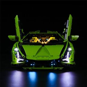 LED Lighting Kit Compatible with Lego Lamborghini Sian (Sián) FKP 37 - for Technic 42115 Race Car Model (Model Set Not Included)