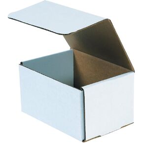 Aviditi White Corrugated Cardboard Mailing Boxes, 7 x 5 x 5 Inches, Pack of 50, Crush-Proof, For Shipping, Mailing and Storing, Oyster White (M755)
