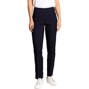 SLIM-SATION Womens Golf Apparel - Women's Regular Pull-On Straight-Leg Pant with Pockets (Black,4)