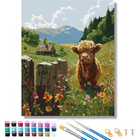 Paint by Numbers Kit for Adults, Horse Paint by Numbers Kit for Adults, DIY Paint by Numbers Kit with Brushes and Acrylic Paints,16x20 Inch Canvas for Home Wall Decor and Gift