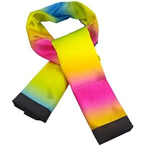 MOMOMAGE Change Color Scarf Magic Tricks Black to Rainbow Silk Magic Stage Street Close up Illusions Gimmick Props Magic Stripe Silk