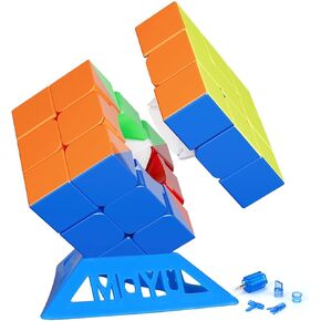 Moyu RS3M 2021 Magnetic Speed Cube Maglev Version(Upgraded), Speed Cube 3x3 Sticker-less Quieter Turning, Magic Cube 60pcs Magnets on Axes&Corners Steady Turning, Gift for Speed Cuber