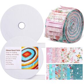 مجموعة سجادة من نسيج الهلام من HunnmingRe تتضمن 40 شريطًا من نسيج الهلام و2 شريط حشو 2 1/4 بوصة × 50 ياردة من القطن المثقوب بالإبرة لخياطة اللحف وصناعة بطانية البساط والحرف اليدوية in Kuwait