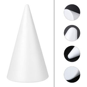 Cones for Crafts Foam Tree Cones for DIY Crafts White Foam Cone Polystyrene Cone Shapes Crafts for Home Party Day Wedding Xmas Decoration (34.5x19.5cm)
