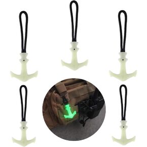 Selxran 5 PCS Luminous Zipper Pulls Chunky Zipper Extender Heavy Duty Zipper Puller T-Shaped Paracord Zipper Pull Replacement for Luggage,Backpacks,Jackets,Purses,Handbags