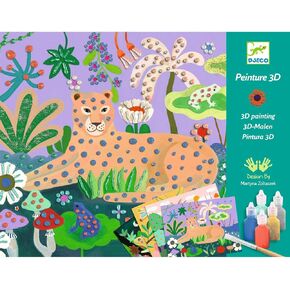 DJECO LGA Tropical 3D Painting - Create Your Own Animal 3D Keepsakes - Fun & Creative for Family & Friends, Perfect for Gift - Educational Arts & Craft Kit for Children 7+ Girls & Boys