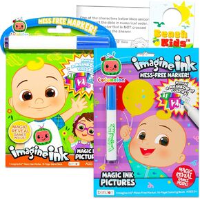 Cocomelon Mess-Free Coloring Book Set - Bundle with 2 Cocomelon Imagine Ink Coloring Books with Invisible Ink Pens, More | Cocomelon No Mess Coloring Book