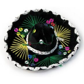Leos Imports Small Velvet Mariachi Sombrero 1 Unit in Random Color 6 in. Diameter