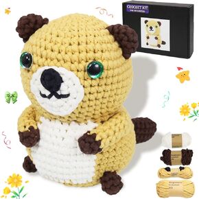 Posurry Crochet Kit for Beginners,Includes Detailed Video Tutorials and Illustrations,It's a Cute Groundhog