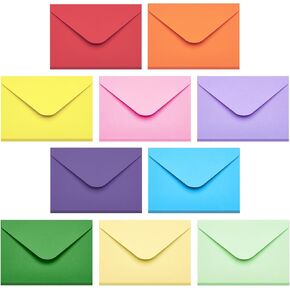 ACSTEP 50PACK Gift Card Envelopes Credit Card Size Mini Envelopes Colorful Tiny Pocket Envelopes For Business Card, Small Note Cards 10 Assorted Colors 4X2.75 Inches, Fit Credit Cards
