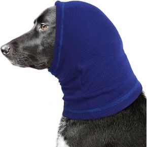 BRKURLEG Dog Ear Muffs for Noise Protection, Quiet Ears for Dog, Knitted Dog Winter Hats, Pet Cats and Dogs Grooming Bathing Calming Drying Ear Muffs (Blue, S)