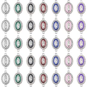Virgin Mary Charms 35 Pcs Virgencita Charms Virgen de Guadalupe Charms Alloy Enamel Pendant Charms Inlay Rhinestones Our Lady of Guadalupe Charms Mexican Charms for Bracelets Necklaces Jewelry Making