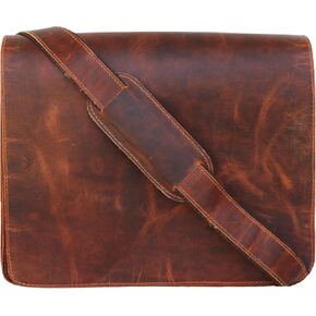 leather messenger bag laptop case office briefcase gift for men computer distressed shoulder bag