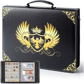 Coin Collection Book Holder for Collectors, Coin Storage Box Case Album Binder Sleeves for Money Currency Collection Supplies - [300 Coins Pockets+30 Bills Pockets]