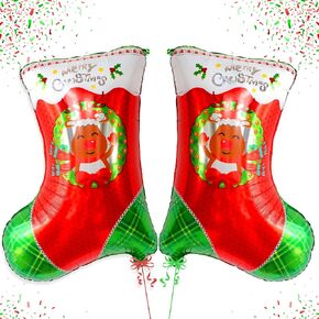 KatchOn, Merry Christmas Balloons Banner Set - Huge, 38 Inch | Elf Balloon, Santa Balloon for Christmas Party Decorations | Christmas Foil Balloons, Santa Claus Balloon | Christmas Decorations Indoor