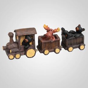 19628 Bear and Moose Toy Train Figurine