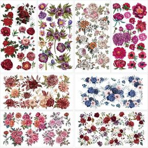 Highland Cow Rub on Transfers for Crafts - Rngmsi 9 Sheets Sunflower Rub on Transfer Stickers for Furniture Butterfly Rub on Transfers for Wood Glass Scrapbook DIY Home Decor 6.5x6.5 Inch