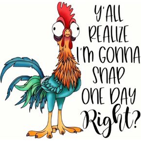 2pcs Funny Chicken Design Iron-On Transfer, Heat Transfer Set in Size L+S, CDTY-001, Large