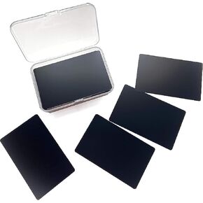 RXBC2011 50 Blank Metal Business Cards Laser Engraving Aluminum (black 50pcs) Type2