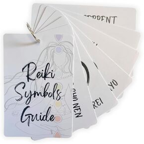 Reiki Symbol Quick Guide Flip Book Plastic Cards Laminated Colorful | 3x4.5" Step by Step Drawing With Clients Session Notes Ultimate Healing on Ring Usui