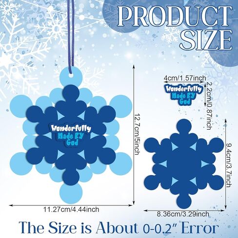 36 Pieces Christmas Religious Snowflake Craft DIY Winter Snowflake Ornaments Bulk Craft Christian Jesus Faith Winter Crafts for Winter Xmas Sunday School Church Party Classroom Activities in Saudi Arabia