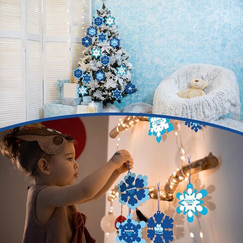 36 Pieces Christmas Religious Snowflake Craft DIY Winter Snowflake Ornaments Bulk Craft Christian Jesus Faith Winter Crafts for Winter Xmas Sunday School Church Party Classroom Activities in Saudi Arabia