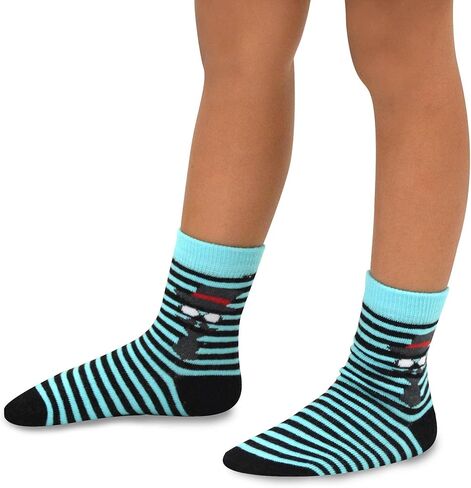 طقم جوارب TeeHee (Naartjie) للأطفال الأولاد من القطن 6 أزواج - 3-5 Years انفيزيبل فيس in Kuwait