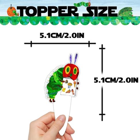 24pcs Dessert Cupcake Topper Cheer to Reading Story Hungry Caterpillar Butterfly Theme Decor Supplies Baby Shower Boys Girls Happy Birthday Decorations in Saudi Arabia