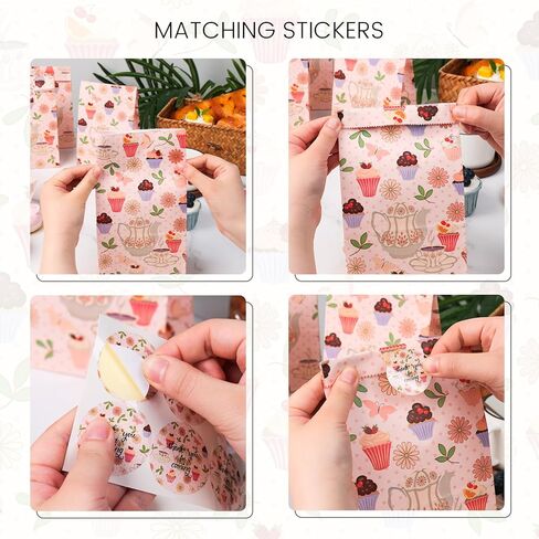 24 قطعة من أكياس هدايا الحفلات من Shindel، أكياس الشاي الجيدة مع ملصقات، 4.7 بوصة × 3.1 بوصة × 8.7 بوصة، أكياس هدايا ورقية، أكياس حلوى الحلوى، حقائب جيدة لحفلات الشاي وأعياد ميلاد الأطفال in Kuwait