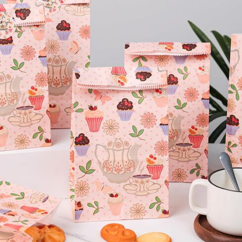 24 قطعة من أكياس هدايا الحفلات من Shindel، أكياس الشاي الجيدة مع ملصقات، 4.7 بوصة × 3.1 بوصة × 8.7 بوصة، أكياس هدايا ورقية، أكياس حلوى الحلوى، حقائب جيدة لحفلات الشاي وأعياد ميلاد الأطفال in Kuwait