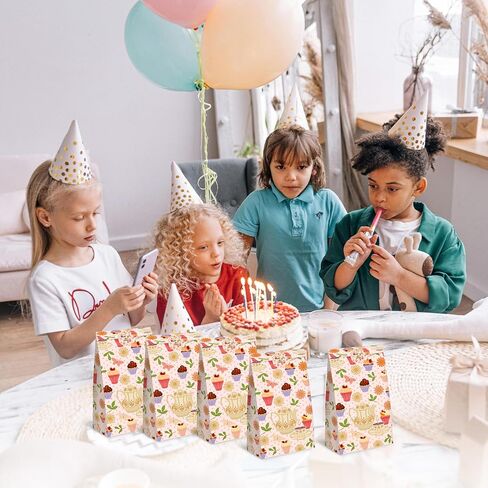 24 قطعة من أكياس هدايا الحفلات من Shindel، أكياس الشاي الجيدة مع ملصقات، 4.7 بوصة × 3.1 بوصة × 8.7 بوصة، أكياس هدايا ورقية، أكياس حلوى الحلوى، حقائب جيدة لحفلات الشاي وأعياد ميلاد الأطفال in Kuwait