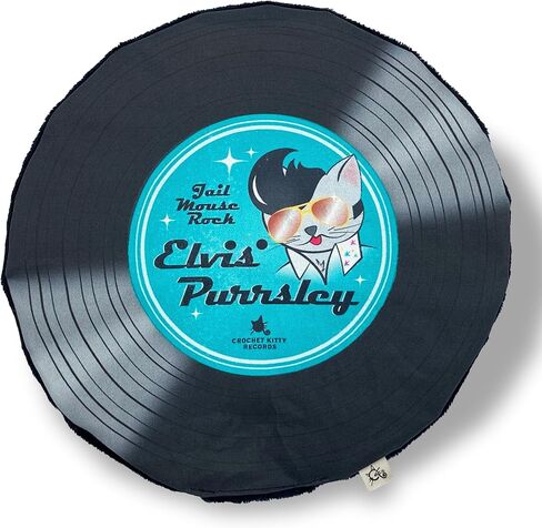 Crinkle and Catnip Record Cat Mat - 11 inches Rainbow Color Plush Stress Reliever & Mental Stimulation (Elvis Purrsley) in Saudi Arabia