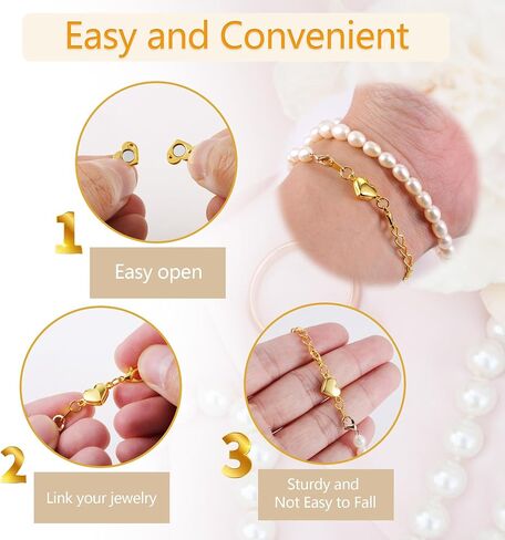 14K Gold Magnetic Necklace Clasps and Closures Magnetic Jewelry Clasps for Necklaces Bracelet Gold Magnetic Bracelet Clasps and Closures Necklace Extendrs Gold（8 PCS） in Saudi Arabia