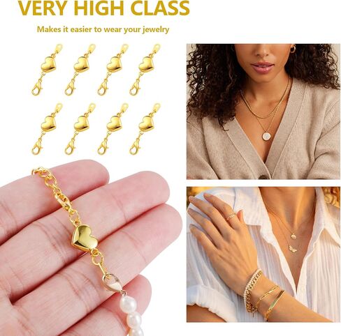 14K Gold Magnetic Necklace Clasps and Closures Magnetic Jewelry Clasps for Necklaces Bracelet Gold Magnetic Bracelet Clasps and Closures Necklace Extendrs Gold（8 PCS） in Saudi Arabia