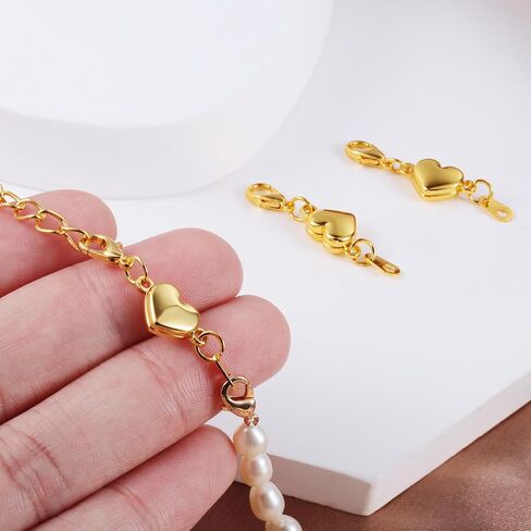 14K Gold Magnetic Necklace Clasps and Closures Magnetic Jewelry Clasps for Necklaces Bracelet Gold Magnetic Bracelet Clasps and Closures Necklace Extendrs Gold（8 PCS） in Saudi Arabia