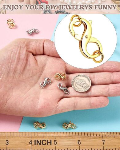 Dailyacc Double Opening Lobster Clasp 316 Stainless Steel Silver and Gold Pleted Necklace Bracelet Extender Clasps and Closures for DIY Jewelry in Kuwait