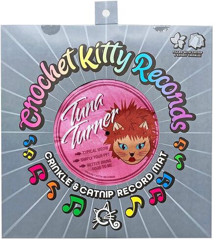 Crinkle and Catnip Record Cat Mat - 11 inches Rainbow Color Plush Stress Reliever & Mental Stimulation (Elvis Purrsley) in Saudi Arabia