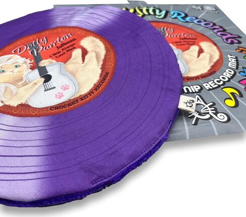 Crinkle and Catnip Record Cat Mat - 11 inches Rainbow Color Plush Stress Reliever & Mental Stimulation (Elvis Purrsley) in Saudi Arabia