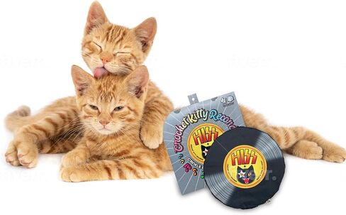 Crinkle and Catnip Record Cat Mat - 11 inches Rainbow Color Plush Stress Reliever & Mental Stimulation (Elvis Purrsley) in Saudi Arabia