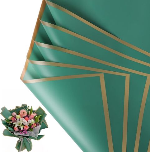 80 Sheet Flower Wrapping Paper - Waterproof Floral Bouquet Wrapping Paper, Florist Supplies Packaging Paper for Wedding Birthday Gift DIY (Black) in Saudi Arabia