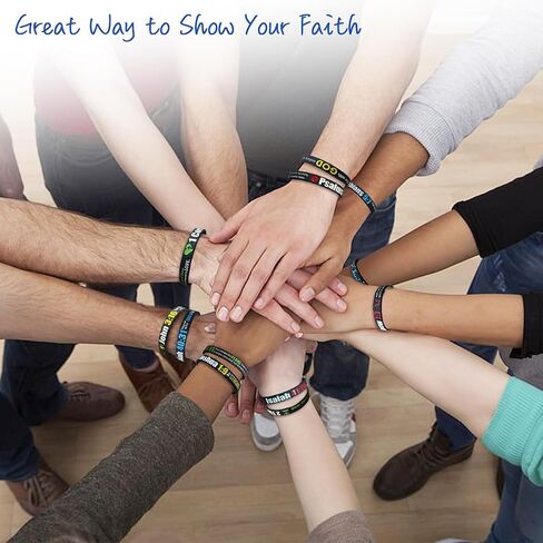 kilofly 12/24-Pack Christian Bible Verse Silicone Wristbands Scripture Bracelets in Kuwait